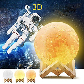 Moon Lamp, 3D Printing 16Colors LED Moon Light with Stand and Bluetooth Speaker Music & Remote Touch Control, Lunar Global Lights for Lovers Kids Gift