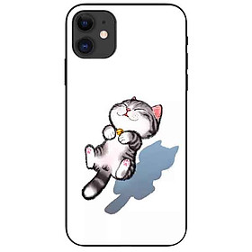 Ốp lưng in cho iphone 11 mẫu mèo sọc