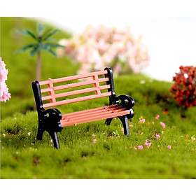 Mô hình ghế nâu công viên size lớn 4.2cm trang trí tiểu cảnh, terrarium quà tặng trang trí