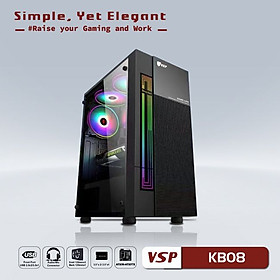 Mua VỎ CASE MÁY TÍNH VSP KB08 CÓ SẴN LED RGB - ESPORT GAMING - HT - HÀNG CHÍNH HÃNG