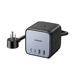 Sạc điện thoại đa năng DigiNest 2 cổng USB-C và 2 USB hỗ trợ GaN 65W màu đen kèm 2 ổ nguồn AC 220V Ugreen 40861  - Hàng chính hãng