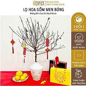 Mua Bình hoa gốm URSPACE miệng nhỏ phù hợp cắm cành đào tết trang trí decor