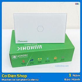 Công tắc cảm ứng [ĐIỀU KHIỂN TỪ XA] bằng điện thoại HUNONIC 1 Nút màu trắng - WIFI + HẸN GIỜ (Công nghệ 4.0)