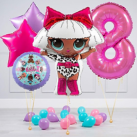 Bộ bong bóng búp bê LoL trang trí sinh nhật cho bé set balloon tcl44