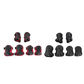 2 Set Adults Roller Skating Bicycle Safety Knee Wrist Guard Elbow Pad