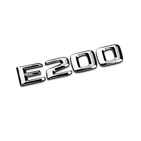 Decal tem chữ Inox E200 và E300 dán đuôi xe hơi ô tô dành cho xe Mercedes