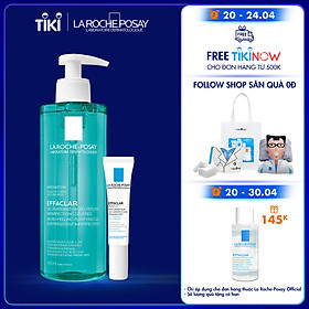 Bộ Gel rửa mặt và tắm giúp làm sạch bã nhờn,giảm mụn & thâm sẹo La Roche-Posay Effaclar Micro-Peeling Purifying Gel