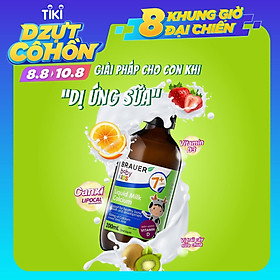 Canxi dạng sữa và Vitamin D Brauer Baby & Kids Liquid Milk Calcium cho bé từ 7 tháng tuổi (200ml)