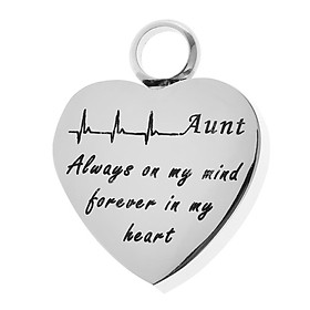 Stainless Steel Heartbeat ECG Cremation Urn Memorial Pendant