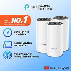 Hình ảnh Bộ Phát Wifi Mesh TP-Link Deco E4 (3-pack) Băng Tần Kép MU-MIMO AC1200 - Hàng Chính Hãng