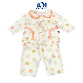 Bộ quần áo Dài bé gái họa tiết Hoa Bi Cam cotton - AICDBGFKZ6AM - AIN Closet