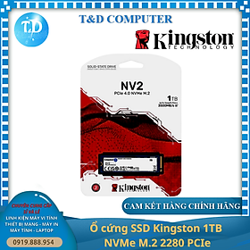 Ổ cứng SSD Kingston 1TB  NVMe M.2 2280 PCIe - Hàng chính hãng Viết Sơn phân phối