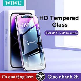 Kính cường lực chống nhìn trộm và bụi màng loa dành cho iPhone X/Xs/11/11 Pro Max/12/12 Pro Max/13/13 Pro Max/14/14 Pro Max/14 Plus hiệu WiWu iPrivacy với góc nhìn bảo mật 28 độ, độ mỏng 0.3mm, vát cạnh 2.5D và độ cứng 9H - Hàng nhập khẩu