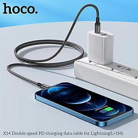 Cáp Sạc Nhanh 20W PD Cho iPhone, iPad - Dây Sạc Hoco X14 1 Đầu Type-C, 1 Đầu Tới iPhone - Siêu Nhanh Siêu Bền - HÀNG CHÍNH HÃNG