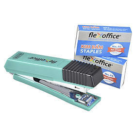 Hình ảnh Review Bộ bấm kim số 10 và kim bấm Flexoffice FO-ST03-S2