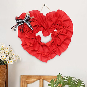 15.75inch Valentine'S Day Love Wreath Ornament Red Wall Hanging Love Garland Burlap for Indoor Outdoor Party Wedding Decorations Gift