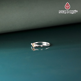 Nhẫn bạc nữ mặt đá Hạt 3mm Ni17mm - Ngọc Quý Gemstones