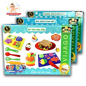 Set 6 Màu Đất Nặn Từ Bột Mì Kèm Khuôn Tạo Hình Nhiều Chủ Đề Siêu Đáng Yêu Cho Bé