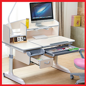 Mua Bàn học cho bé thông minh chống gù chống cận Lumili 310 cao cấp  chống gù  chống cận  tặng kèm đèn chiếu sáng giá đỡ cằm chống cận gỗ tự nhiên  bàn học kèm kệ sách thông minh cho trẻ em bàn học cao cấp có giá sách