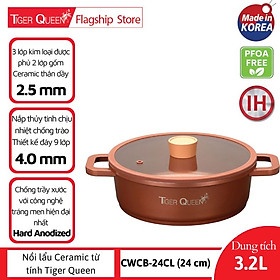Mua Nồi lẩu Ceramic từ tính  Tiger Queen CWCB-24CL (24 cm) - Màu nâu chocolate  24cm - 3.2L  - Chính hãng