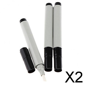 2x3pcs 4.5mm Flat Tips Watercolor Oil Paints Marker Pen Empty Refill Pen Grey