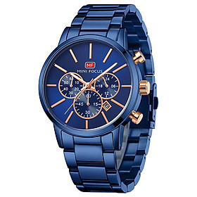 Đồng hồ nam MINI FOCUS Đồng hồ đeo tay Quartz phong cách doanh nhân chống thấm nước 3ATM-Màu xanh dương