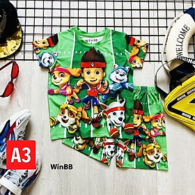 Đồ bộ bé trai - gái hình chó cứu hộ 10-43kg- Đồ bộ đẹp - Vải thun lạnh in 3d sắc nét, giặt không vỡ hình