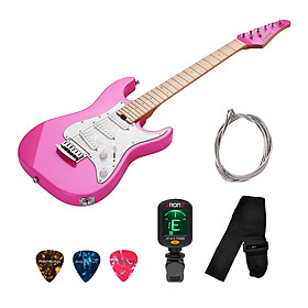 Mini 2/4 Right Handed Bolt-on Electric Guitar Alder Body Maple Neck Fingerboard White Pearl Guard Plate SSS Pickup for
