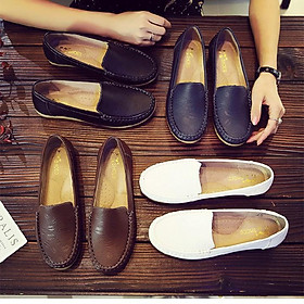 Giày lười nữ , Giày thời trang nữ GN03 - Trắng - 36