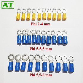 Mua Đầu Cốt Dây Điện Tròn  Đầu Cos Điện Tròn Bọc Nhựa Cách Điện 2-6mm (Gói 10 Cái)