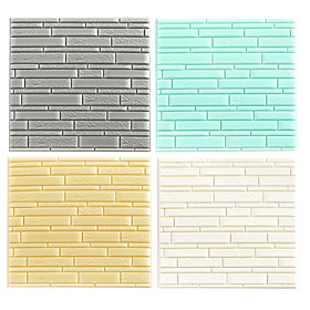 4pcs Foam Brick 3D Wall Panels Peel And Stick Wallpaper For Living Room Bedroom