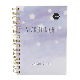 Sổ Lò Xo Twin Notebook STARLIT NIGHT Motto A5 120 Trang Japan CYTNA5-SN