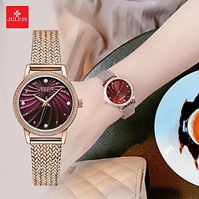 Đồng Hồ Nữ Chính Hãng Julius Cao Cấp Dây Thép Kim Loại Chống Nước Kính Khoáng Đường Kính 29mm JA-1219C
