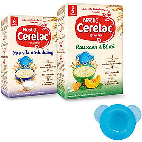 2 Hộp Bột Ăn Dặm Nestlé CERELAC Gạo Lức Trộn Sữa Và Rau Xanh Bí Đỏ - Tặng Bộ Chén Ăn Dặm Màu Ngẫu Nhiên