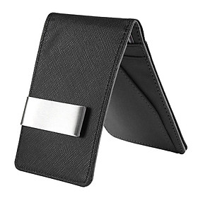 Two-  Color Mens Leather Money Clip Slim Wallets  Red