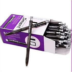 Hộp 48 cây bút bi bấm Baoke Smart B13 ngòi 1.0mm / Bút bi văn phòng siêu trơn mực xanh , đen