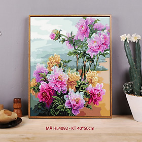 Mua Tranh sơn dầu số hóa tô màu theo số Hoa mẫu đơn HL4092