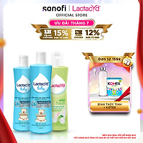 Bộ 2 chai Sữa Tắm Gội Trẻ Em Lactacyd Baby Gentle Care 250ml + 1 Dung Dịch Vệ Sinh Lactacyd Odor Fresh 250ml