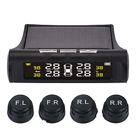 Car TPMS Tire Pressure Digital Solar Energy Monitoring System Auto Security Tire Pressure Alarm Systems LCD Display with