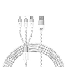 Mua Cáp sạc nhiều đầu Baseus StarSpeed 1-for-3 Fast Charging Data Cable USB to M+L+C 3.5A 1.2m (Hàng chính hãng)