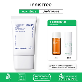 Kem chống nắng dưỡng ẩm & cải thiện nếp nhăn innisfree Hyaluron Moist Sunscreen Essence Texture SPF50+ PA++++ 50 mL