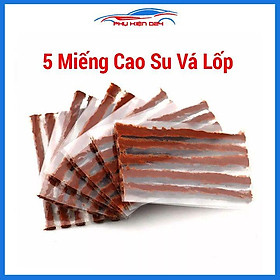 Bộ 5 miếng vá lốp không săm, vá lụi lốp ô tô, xe máy nhanh chóng, tiện lợi