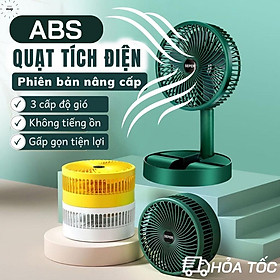 Quạt tích điện để bàn mini Super gấp gọn 3 cấp độ gió siêu bền, cáp sạc USB tiện lợi MINPRO