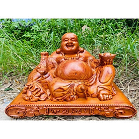 Mua Tượng phật Di Lặc gỗ hương đế cuốn siêu đẹp ngang 40 cm