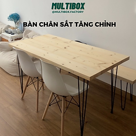 Mua Bàn Làm Việc Gỗ Thông Tự Nhiên Chân Thép Hairpin  Vân Gỗ Đẹp/ Bàn Ăn Gia Đình  Bàn Học Phong Cách Tối Giản Nhiều Kích Thước