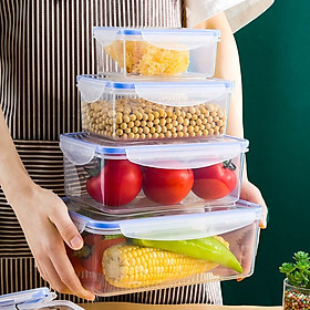Bộ 4 hộp nhựa đựng thực phẩm, bảo quản đồ ăn tiện lợi