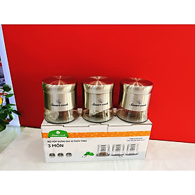 Bộ hộp đựng gia vị thủy tinh 3 món Smartcook SM-8402