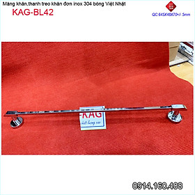 Thanh vắt khăn đơn, Phụ kiện phòng tắm cao cấp Kace,máng treo khăn inox 304 Nhật Bản KAG-BL42