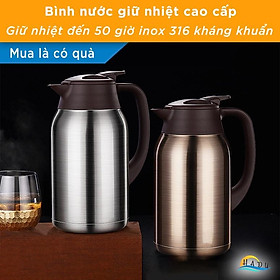 Bình Đựng Nước 2 Lít Giữ Nhiệt Có Vòi Cao Cấp Inox 316 Đạt Chất Lượng Đức HADU