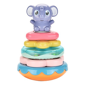 Montessori Building Rings Elephant Stacker Interactive Toy for Toddlers